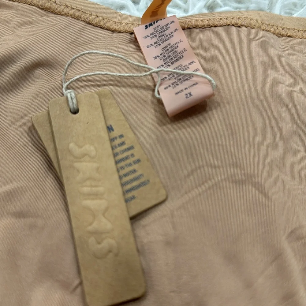 Skims Swim Sarong Skirt , Plunge bikini top & Ochre Tan Bikini Set